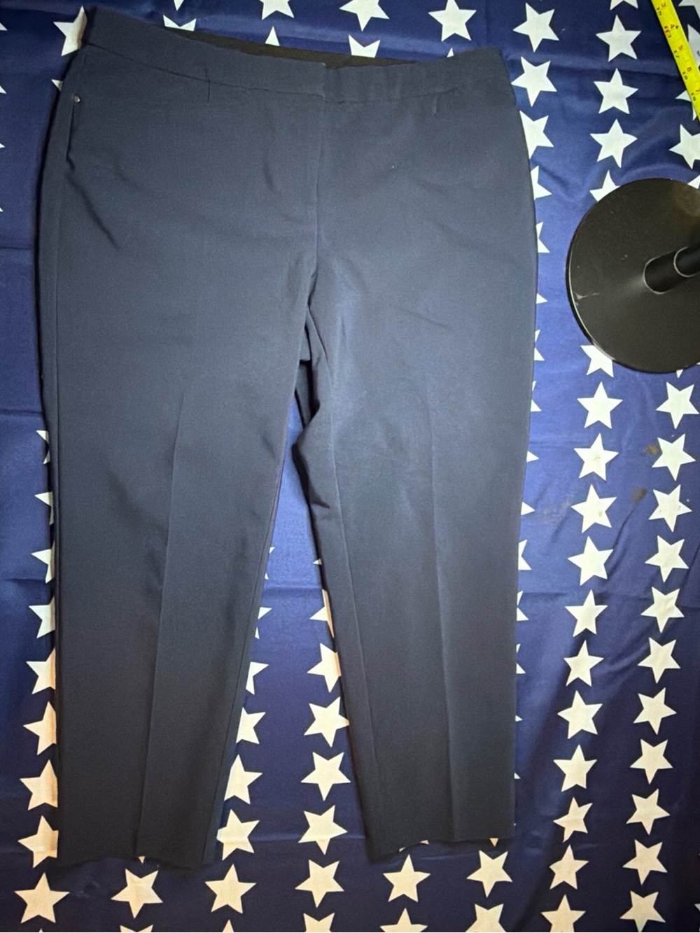 Rafaella Navy Slim Cropped Ponte Pants